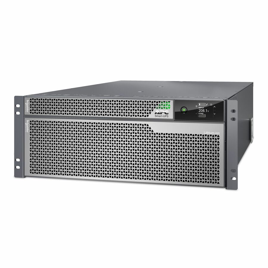 APC Smart-UPS Ultra On-Line, 8000VA, Lithium-ion, Rack/Tower 4U, 208V, 2 L6-20R + 2 L6-30R NEMA outlets, Network Card, Extended runtime, W/rail kit