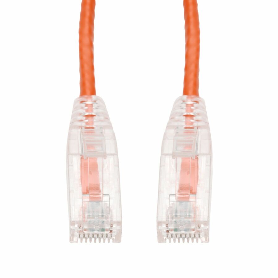 AddOn 7ft Orange CAT 6A Slim PVC Ethernet Cable Snagless Clear-Claw RJ-45 M/M