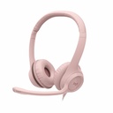 Logitech H390 USB-A Computer Headset, Rose