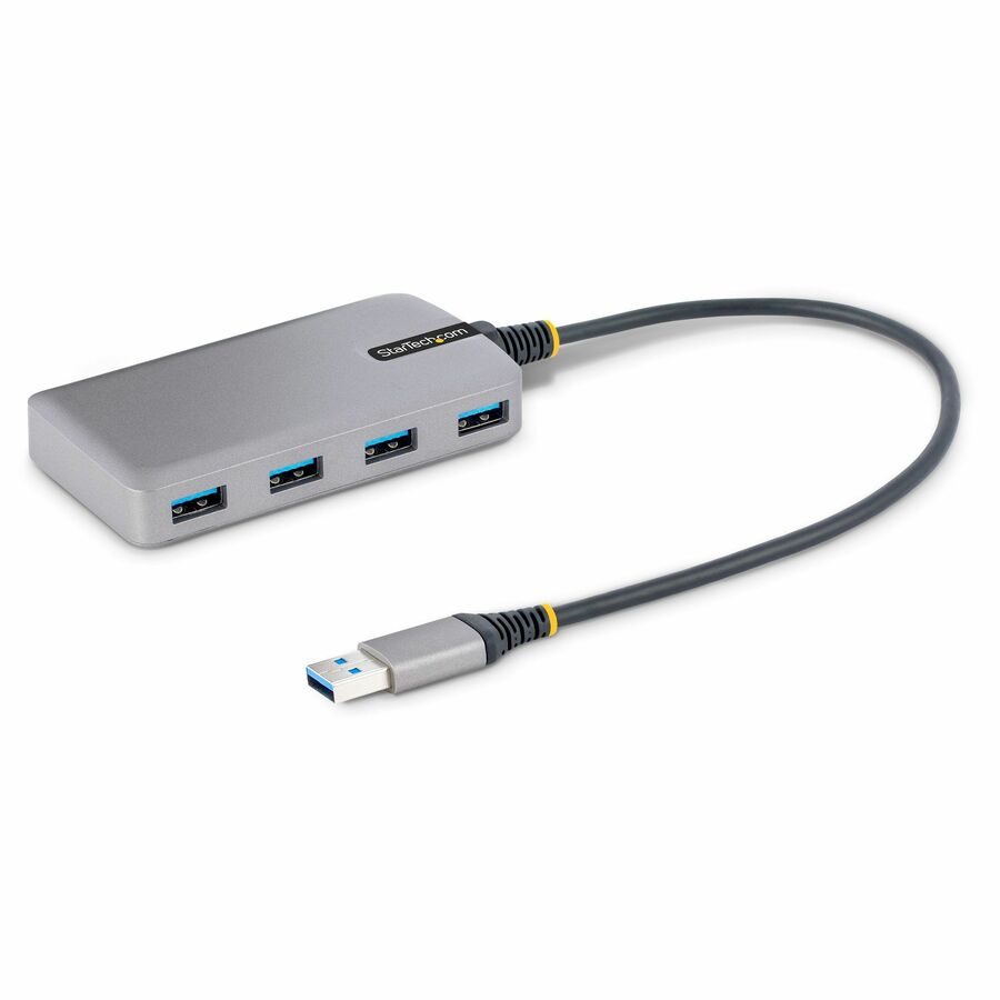 StarTech 4-Port USB Hub, USB 3.0 5Gbps, Bus Powered, USB-A to 4xA w/ Optional Auxiliary Power, Portable Laptop USB Hub, 1ft/30cm Cable