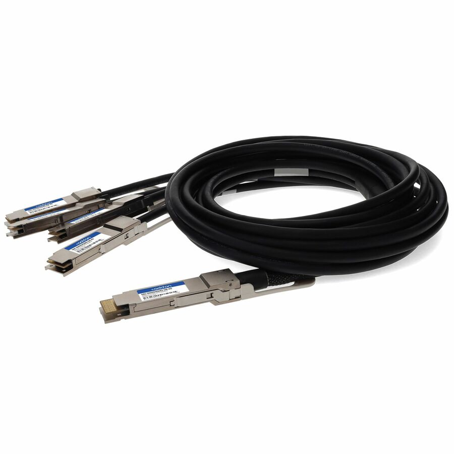 AddOn Dell® DAC-Q56DD-4Q28-2-5M Compatible TAA Compliant 200GBase-CU QSFP-DD 200G to 4xQSFP28 50G NRZ Direct Attach Cable (Passive Twinax, 2.5m)