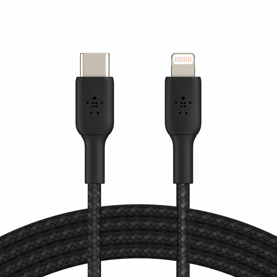 Belkin 30W USB-C to Lightning Cable - Nylon, Braided - M/M - 2m/6.6ft - Black