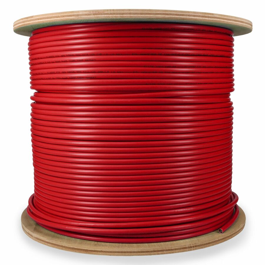 AddOn 1000ft Non-Terminated Red CAT 6A Shielded Plenum-Rated Bulk Cable