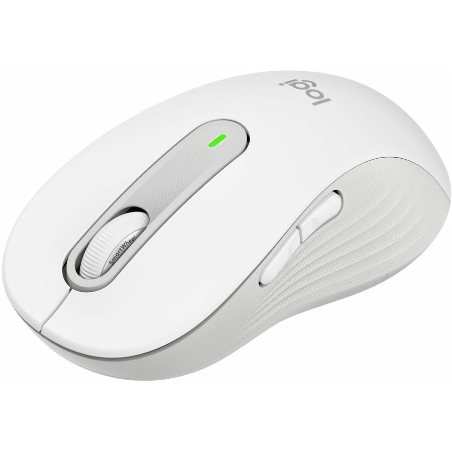 Logitech Signature M650 L Full Size Wireless Mouse - For Large Sized Hands, 2-Year Battery, Silent Clicks, Off-white - Optical - Wireless - Bluetooth - Raw White - USB - 2000 dpi - Scroll Wheel - 5 Button(s) - 5 Programmable Button(s) - Large Hand/Palm Size - Right-handed