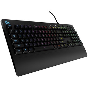 [12LogG213] Logitech G213 Prodigy Gaming Keyboard - Wired RGB Backlit Keyboard with Mech-dome Keys, Palm Rest, Adjustable Feet, Media Controls, USB, Compatible with Windows