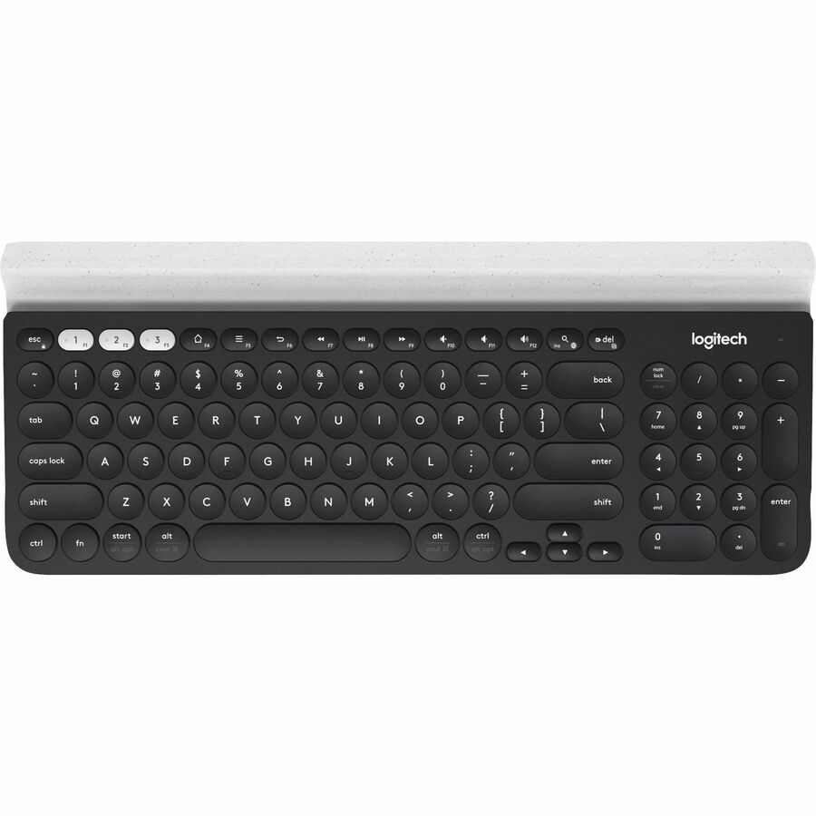 [12LogK780] Logitech K780 Multi-Device Wireless Keyboard for Windows, Wireless 2.4GHz, Bluetooth, Smartphone and Tablet Cradle