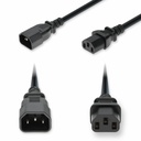 AddOn 2ft C14 Male to C13 Female Standard Commercial 18 AWG 250V at 10A PVC SJT (Service Junior Thermoplastic) Black Power Cable