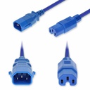 AddOn 5ft C14 Male to C15 Female P-Lock Compatible High-Temperature 14 AWG 250V at 15A PVC SJT (Service Junior Thermoplastic) Blue Power Cable