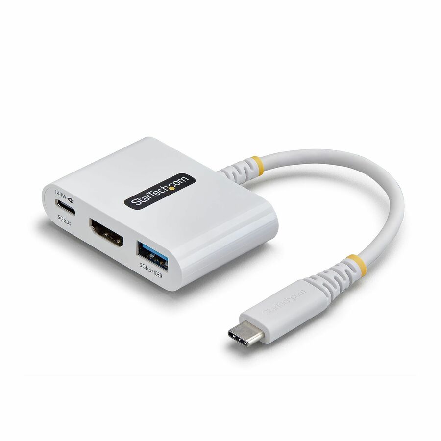 StarTech USB-C to HDMI Multiport Adapter with 140W PD Charging, 4K 60Hz HDMI, USB 5Gbps Hub, Mini Dock