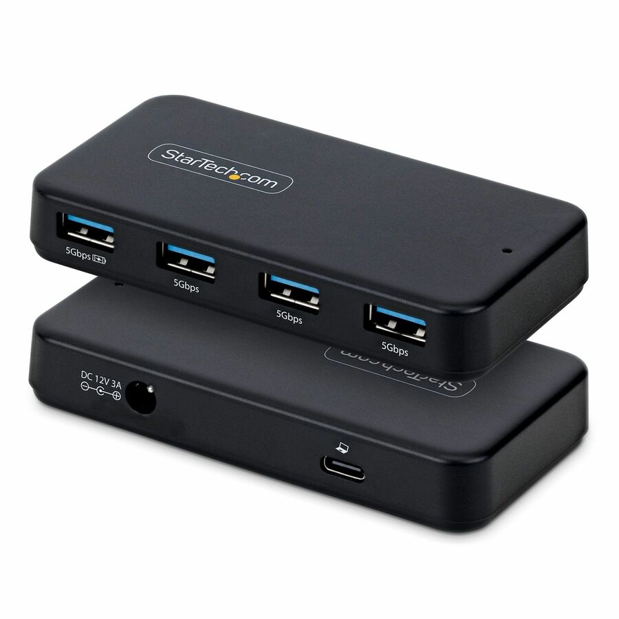 StarTech 4-Port USB-A Hub, 5Gbps, Self-Powered, 2-in-1 USB-C and USB-A Host Cable, 1x BC 1.2 Charging Port, 24W Power Adapter Included