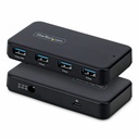 StarTech 4-Port USB-A Hub, 5Gbps, Self-Powered, 2-in-1 USB-C and USB-A Host Cable, 1x BC 1.2 Charging Port, 24W Power Adapter Included