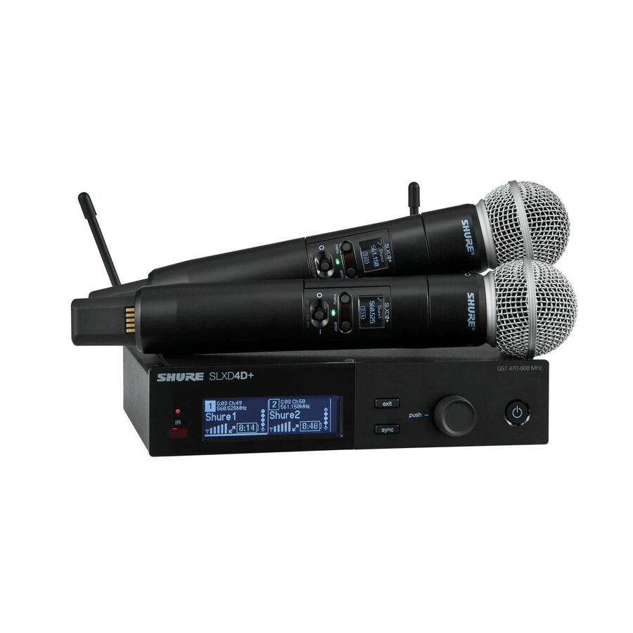 Shure Dual Wireless System with 2 SLXD2+/58 Handheld Transmitters
