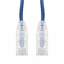 AddOn 6in Blue CAT 6A Slim PVC Ethernet Cable Snagless Clear-Claw RJ-45 M/M
