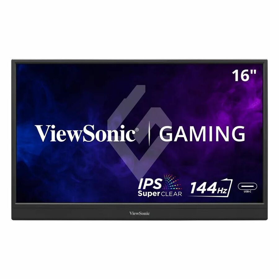 ViewSonic VX1654 16 Inch 1080p Portable Gaming Monitor, IPS Display with 144Hz for Smooth Mobile Workspaces and Fast-Action Gaming, Built-in Stand, 60W USB-C, and Mini HDMI Inputs