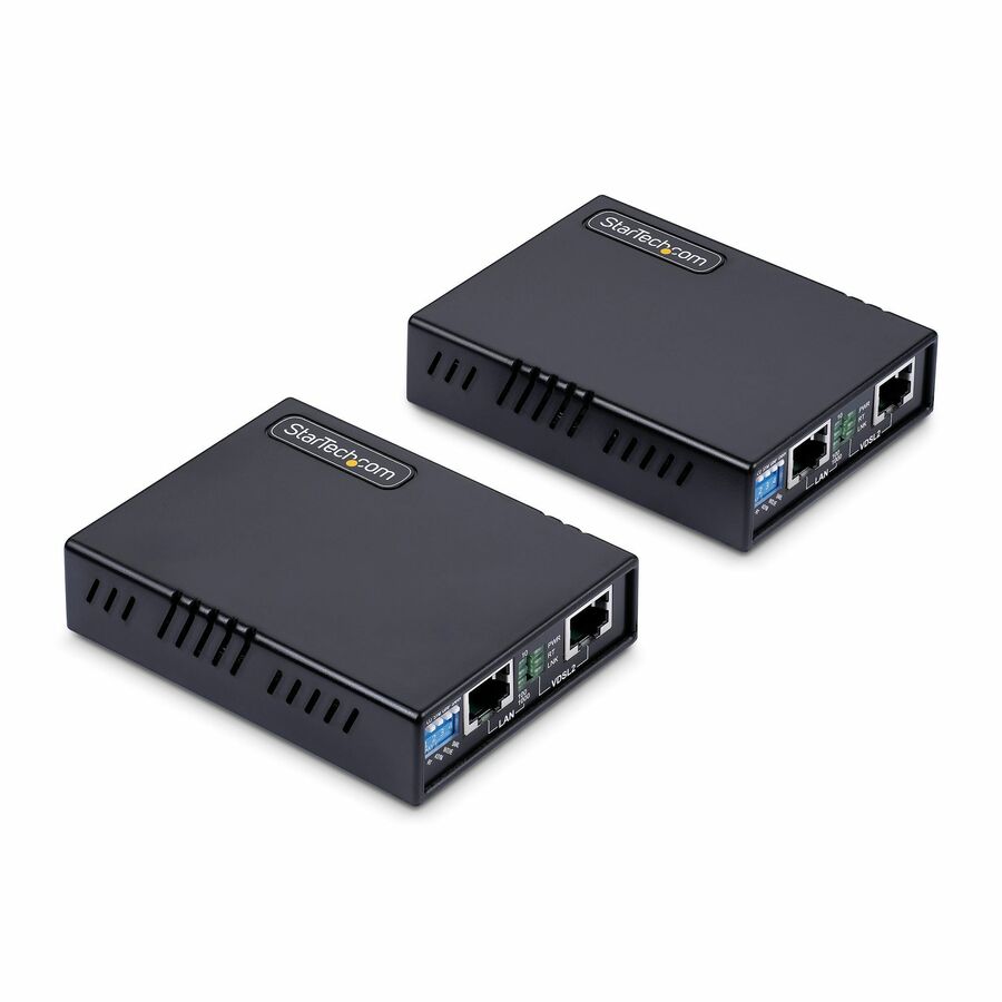 StarTech VDSL2 Ethernet Extender Kit over Single Pair Wire Up to 0.6mi (1km), LAN Repeater over RJ11/CAT5e/6, Replaces 110VDSLEXT, TAA