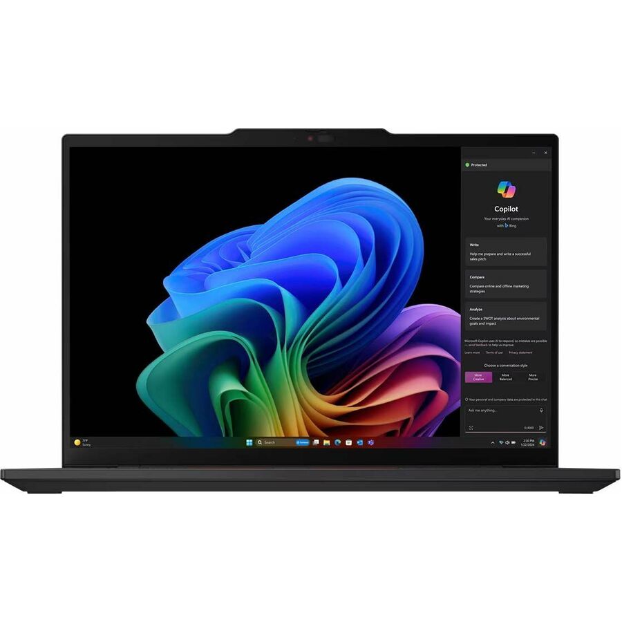 Lenovo ThinkPad T14s Gen 6 21N10000US 14" Copilot+ PC Notebook - WUXGA - 60 Hz - Qualcomm Snapdragon X Elite X1E-78-100 - 32 GB - 1 TB SSD - English Keyboard - Black