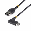 StarTech 6.6ft (2m) USB-A to USB-C Fast Charging Cable, Rugged, Right-Angled, Charge & Sync, 3A, USB 2.0, TPE Jacket and Aramid Fiber
