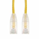 AddOn 1ft Yellow CAT 6A Slim PVC Ethernet Cable Snagless Clear-Claw RJ-45 M/M