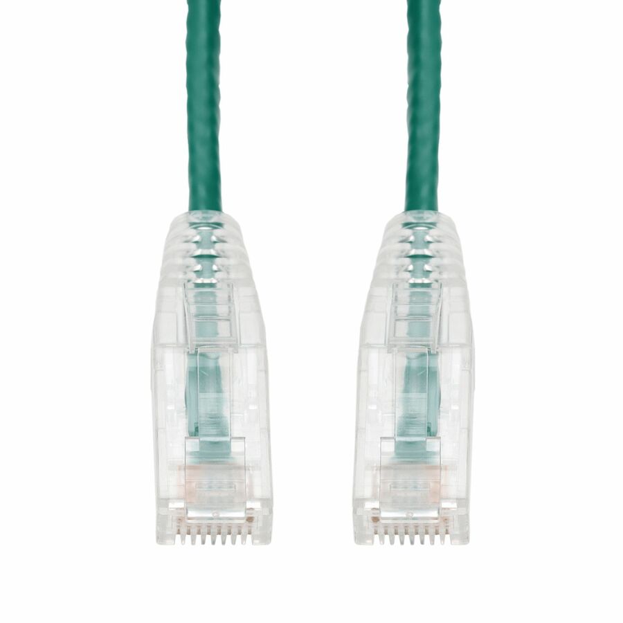 AddOn 1ft Green CAT 6A Slim PVC Ethernet Cable Snagless Clear-Claw RJ-45 M/M