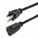 StarTech 15ft (4.5m) Heavy Duty Extension Cord, NEMA5-15P to NEMA5-15R Black Extension Cord, 15A 125V, 14AWG, Heavy Gauge Power Cable