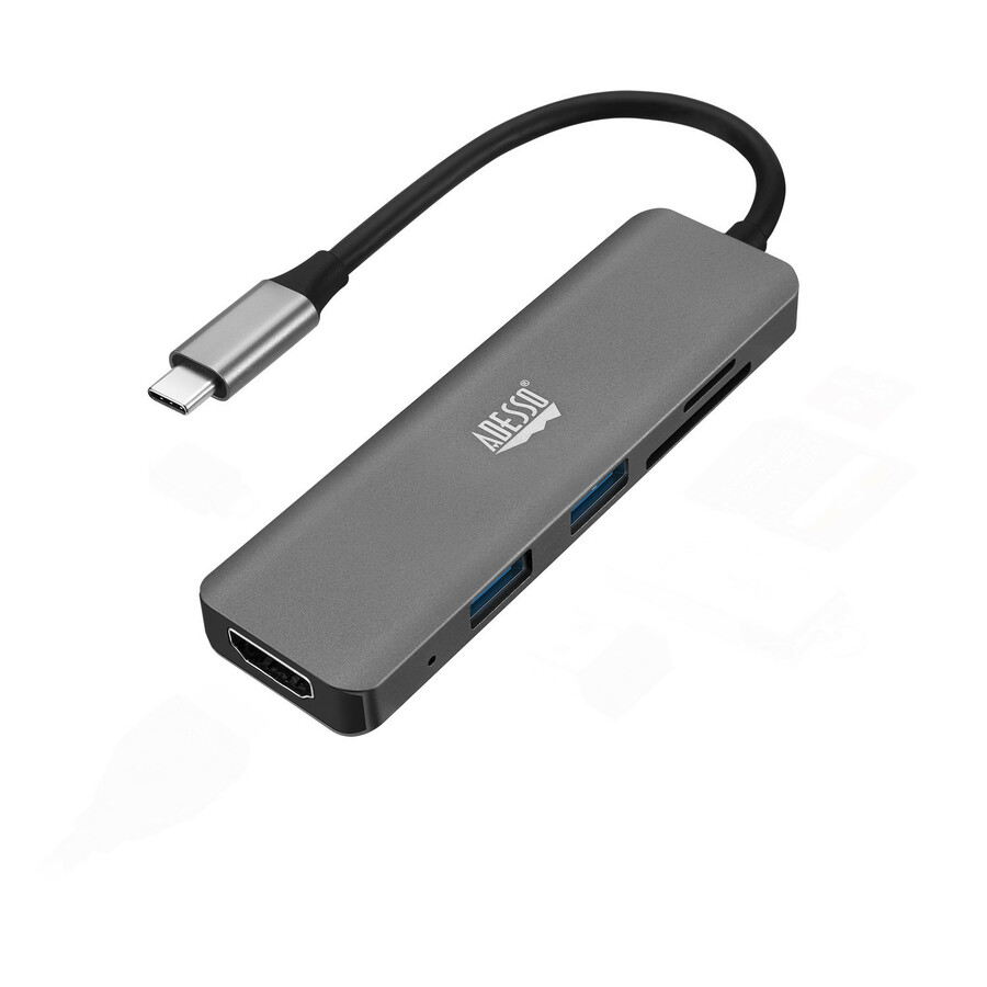 Adesso 6-in-1 USB-C Multi-Port Docking Station (TAA Compliant)