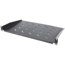 19" Cantilever Shelf, 1U, Shelf Depth 350mm, Vented, Max 25kg, Black, Three Year Warranty