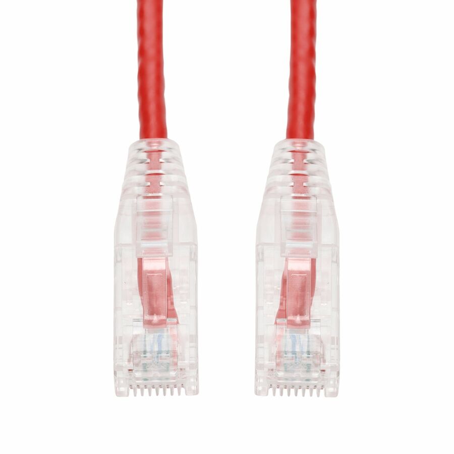 AddOn 5ft Red CAT 6 Slim PVC Ethernet Cable Snagless Clear-Claw RJ-45 M/M