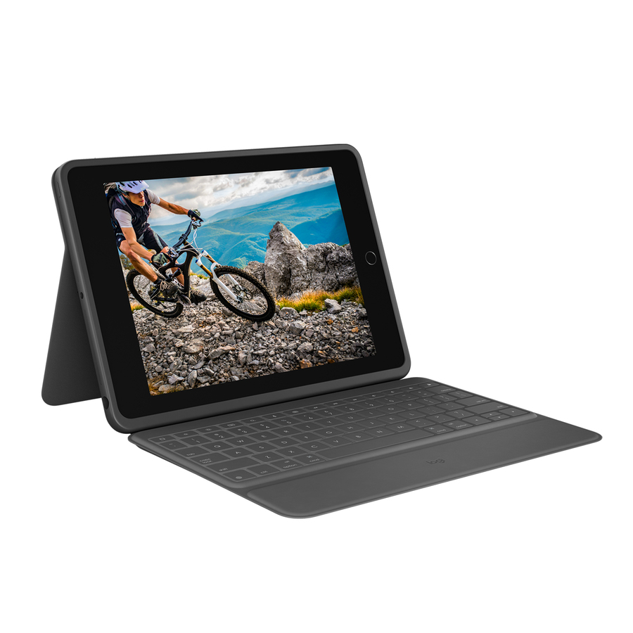 Logitech Rugged Folio Rugged Keyboard/Cover Case (Folio) Apple, Logitech iPad (7th Generation), iPad (8th Generation), iPad (9th Generation) Tablet - Graphite