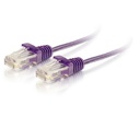 C2G 7ft Cat6 Snagless Unshielded (UTP) Slim Ethernet Cable - Cat6 Network Patch Cable - PoE - Purple