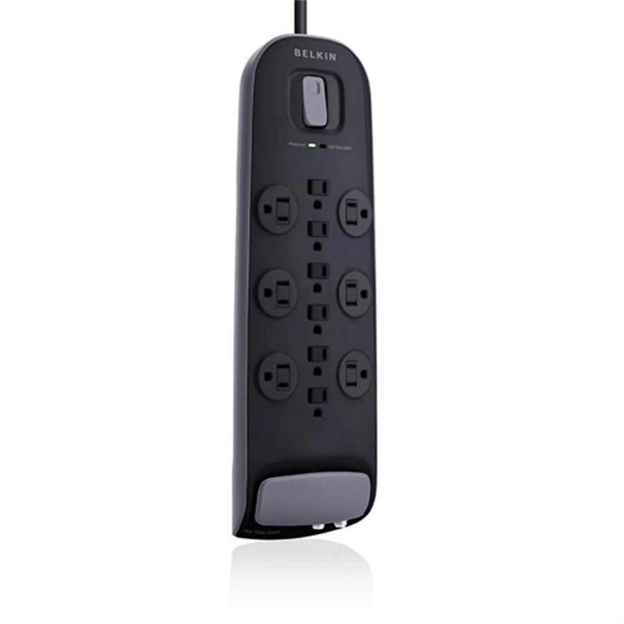 Belkin 12 Outlet Surge Protector with 8ft Power Cord - 3996 J - RJ-11 2X output lines, 1X input line