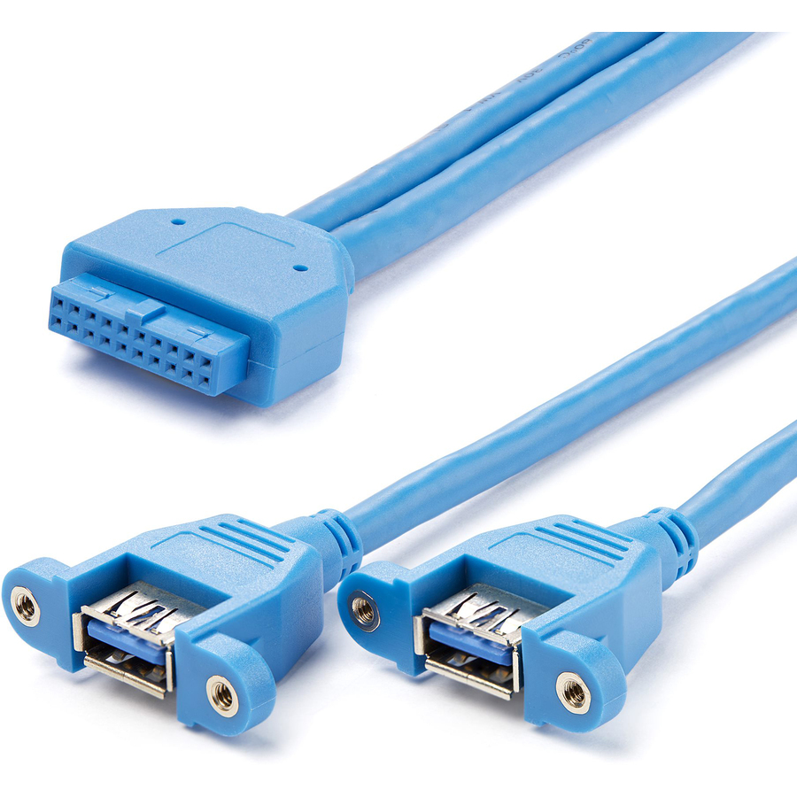 StarTech 2 Port Panel Mount USB 3.0 (5Gbps) Cable - USB A to Motherboard Header Cable F/F