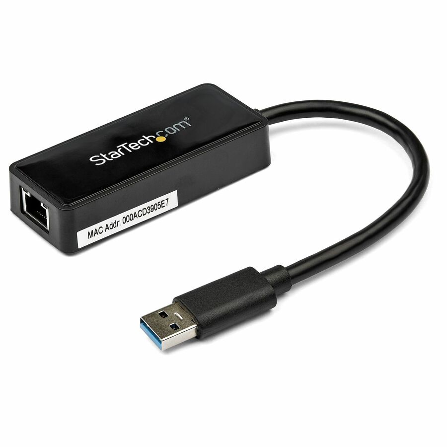 StarTech USB 3.0 to Gigabit Ethernet Adapter NIC w/ USB Port - Black