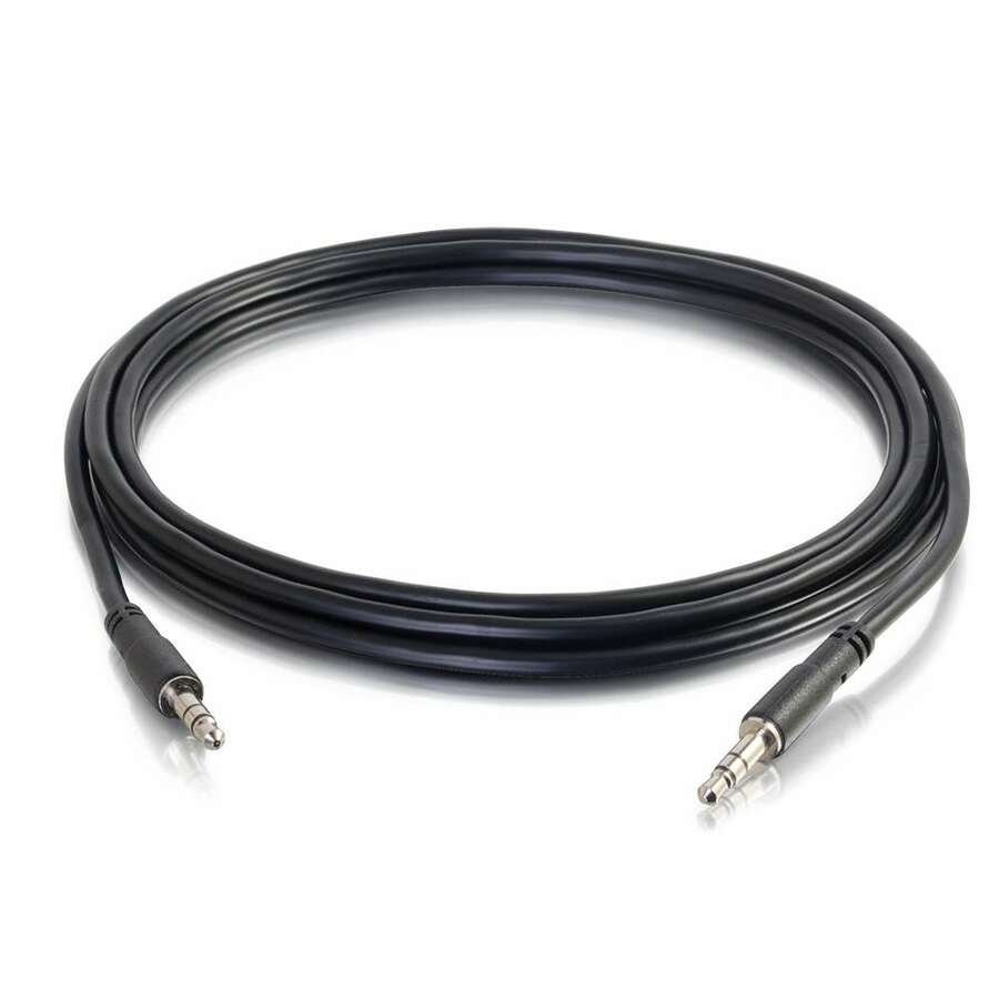 C2G 10 ft Slim Aux 3.5mm Audio Cable - M/M - Black