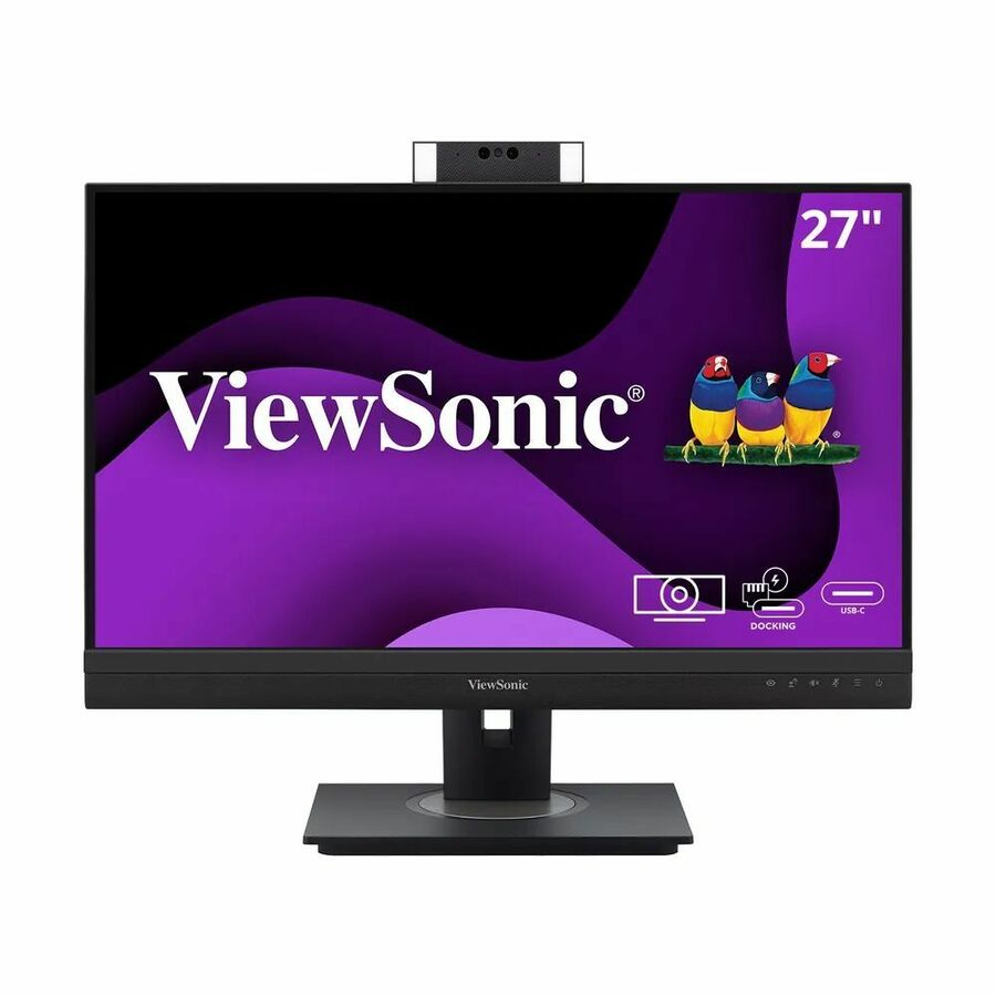 ViewSonic VG2757V-2K 27 Inch 1440p Video Conference Docking Monitor with Windows Hello Compatible IR Webcam, Advanced Ergonomics, and 90W USB C for Home and Office