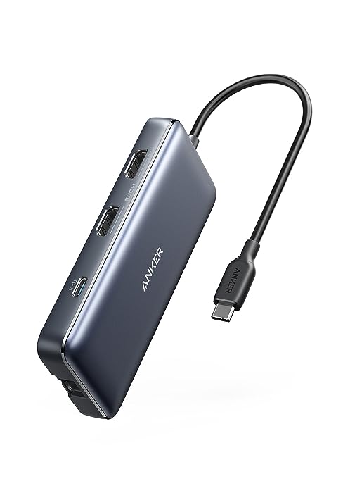 Anker 8-in-1 USB-C Hub - HDMI, Ethernet, microSD/SD Card Reader, 100W Power Delivery, 10Gbps USB C, 2x USB A Ports