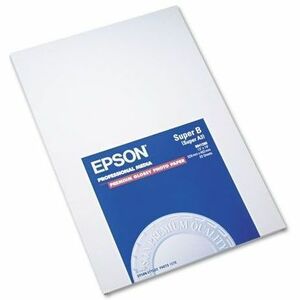 Epson Photographic Papers - 92 Brightness - 97% Opacity - Super B - 13" x 19" - 252 g/m² Grammage - High Gloss - White - 20 Sheet