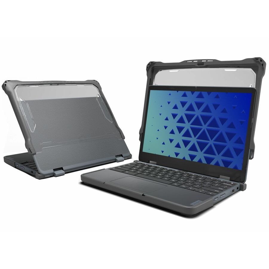 MAXCases Extreme Shell-F2 Slide Chromebook Case for Lenovo 500e/500w G4 Chromebook 2:1 12" (Modified) (Grey/Clear) (Replacement For LN-ESF-500E-G4-GRY)