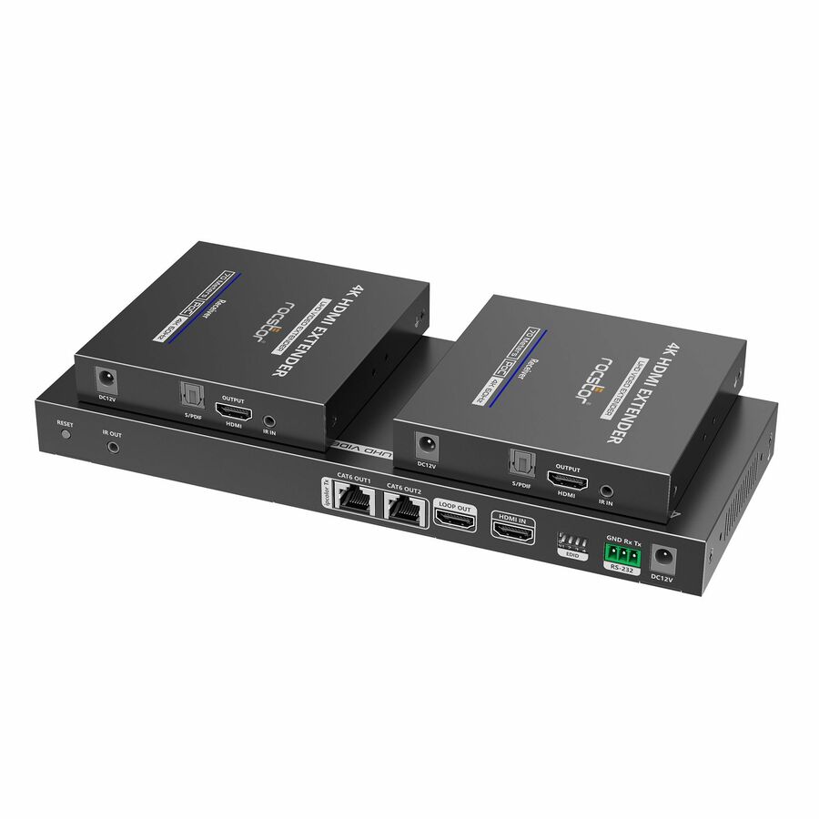 Rocstor TrueReach Splitter with Extender Power over Network 4K@60Hz 1x2 HDMI