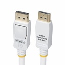 StarTech 6ft (1.8m) White VESA Certified DisplayPort 1.2 Cable, 4K 60Hz, 21.6Gbps, Latching DP Connectors, DP 1.2 Monitor Cable/Cord