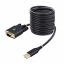 StarTech 10ft (3m) USB to Serial Adapter Cable, COM Retention, FTDI, DB9 RS232, Interchangeable DB9 Screws/Nuts, Windows/macOS/Linux