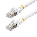 StarTech 15ft CAT6a Ethernet Cable, White Low Smoke Zero Halogen (LSZH) 10 GbE 100W PoE S/FTP Snagless RJ-45 Network Patch Cord