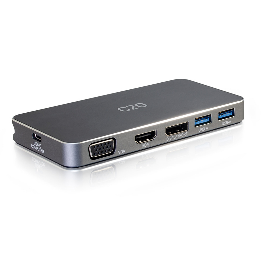 C2G Dual Monitor Docking Station - USB C to 4K HDMI, DIsplayPort & VGA