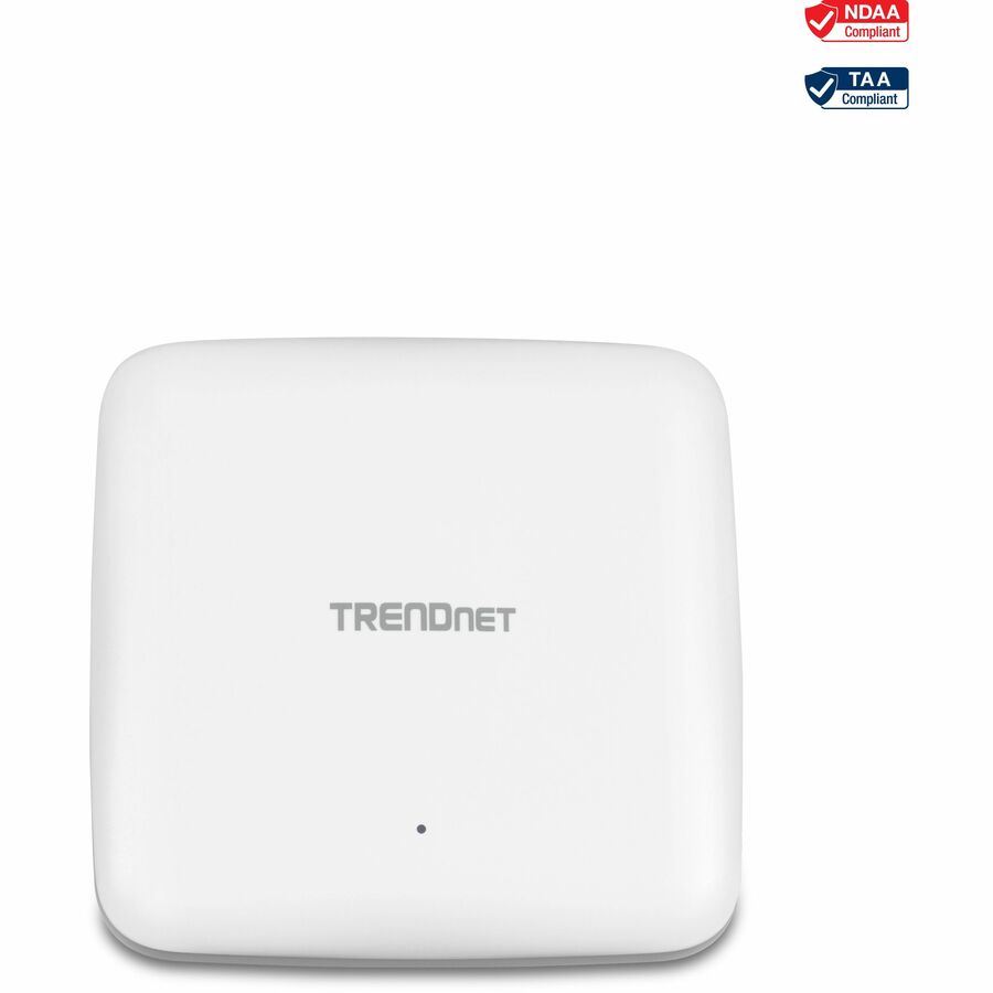 TRENDnet AX1800 Dual Band WiFi 6 PoE+ Access Point, 1201Mbps WiFi AX + 576Mbps WiFi N, MU-MIMO, OFDMA,1024 QAM, WDS, Client Bridge, WDS Bridge, AP, WDS Station, White, TEW-921DAP - 2.40 GHz, 5 GHz - Internal - MIMO Technology - 1 x Network (RJ-45) - Gigabit Ethernet - PoE+ (RJ-45) Ports - 15 W - Wall Mountable, Ceiling Mountable