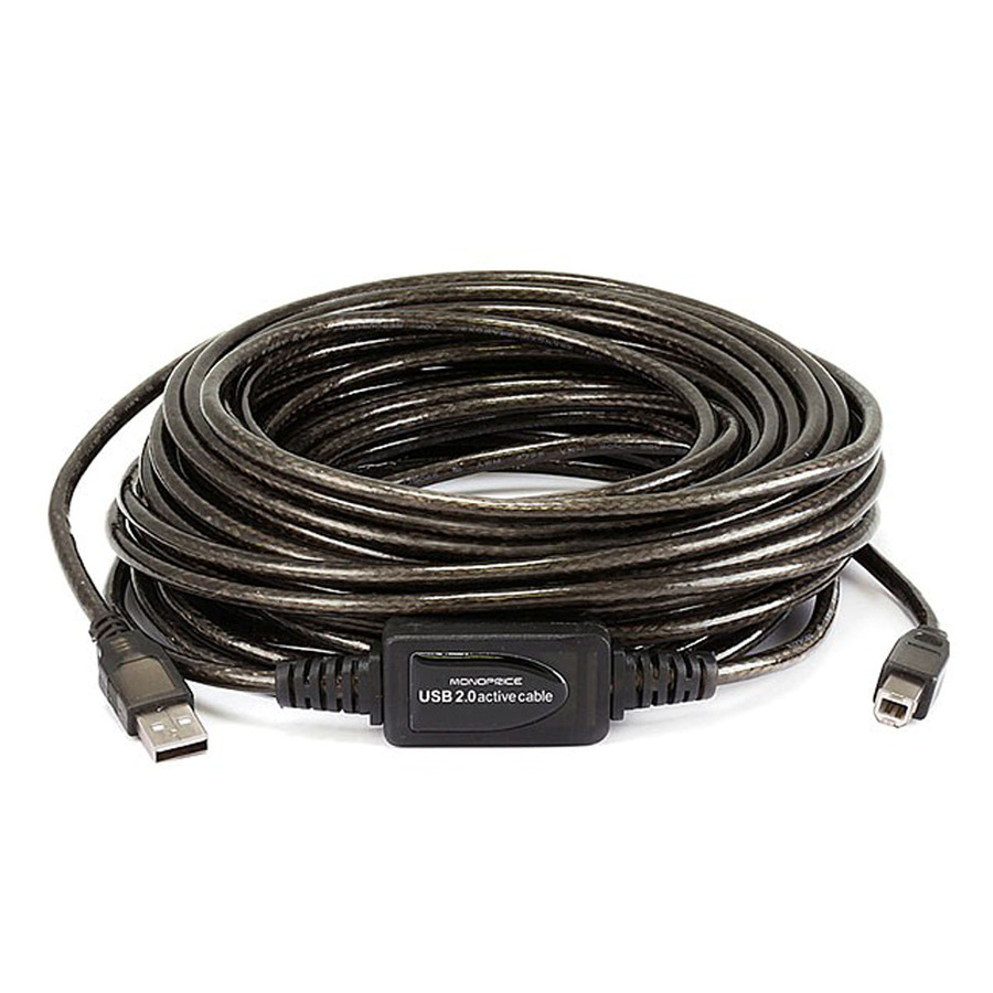 Monoprice 49ft 15M USB 2.0 A Male to B Male Active Cable