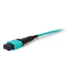 AddOn 1ft MPO (Female) Aqua OM3 Loopback Simplex PVC Fiber Patch Cable