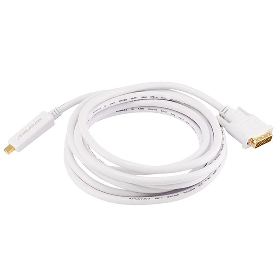 Monoprice 10ft 32AWG Mini DisplayPort to DVI Cable - White