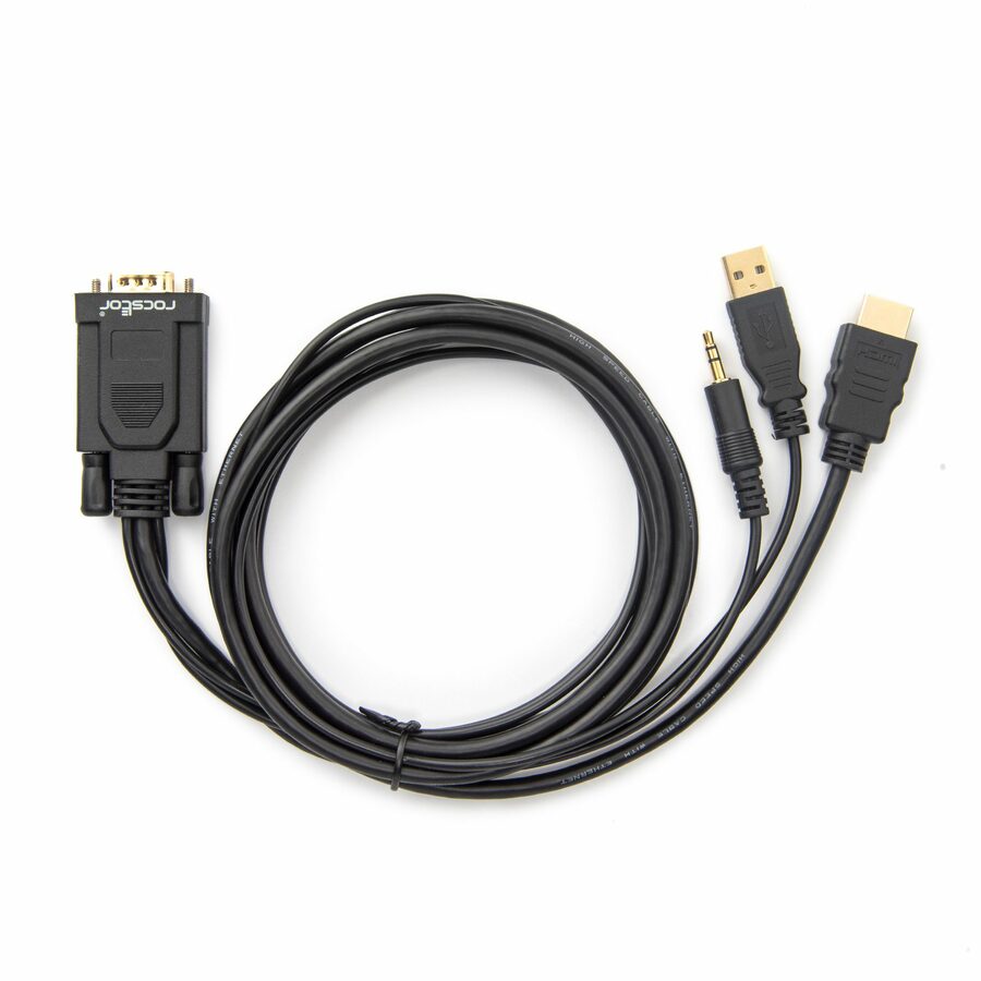 Rocstor Premium 6ft VGA to HDMI Converter Cable with Power and Audio Support M/M
