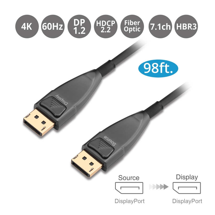 SIIG DisplayPort 1.4 Fiber Optical Cable - 30m