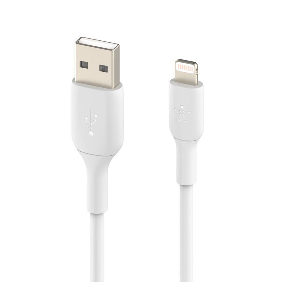 Belkin BoostCharge Lightning to USB-A Cable (2 meter / 6.6 foot, White)