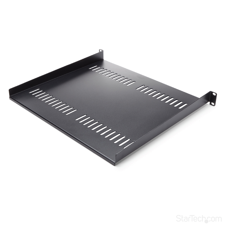 StarTech 1U Vented Server Rack Cabinet Shelf - Fixed 16" Deep Cantilever Rackmount Tray for 19" Data/AV/Network Enclosure w/Cage Nuts
